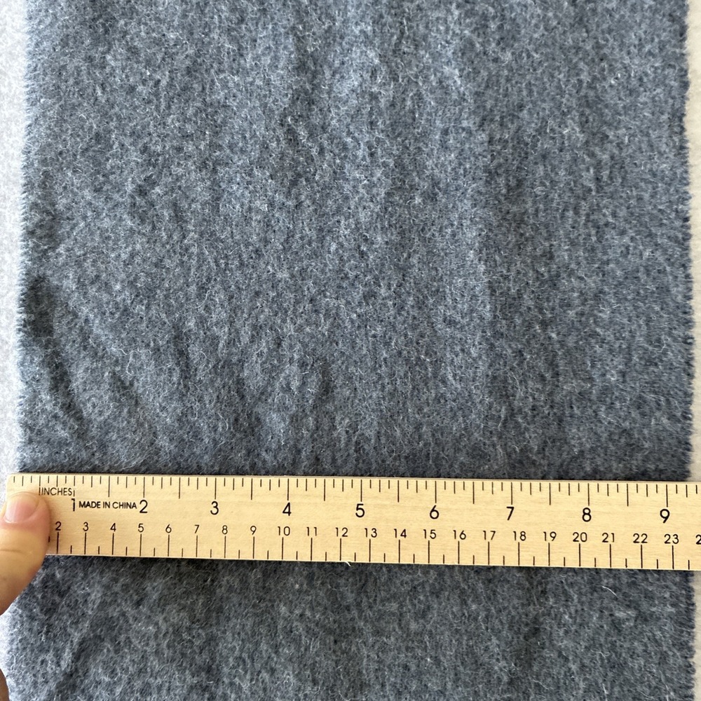 Vintage Polo Ralph Lauren Grey & Blue Reversible Lambswool Blend Fringe Scarf - Picture 11 of 13